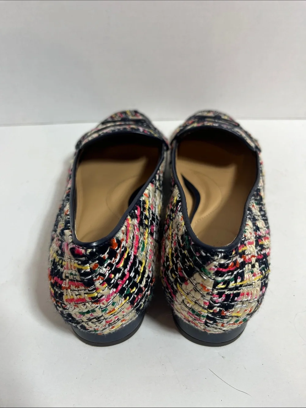 Talbots Multicolor Tweed Loafers with Navy Trim